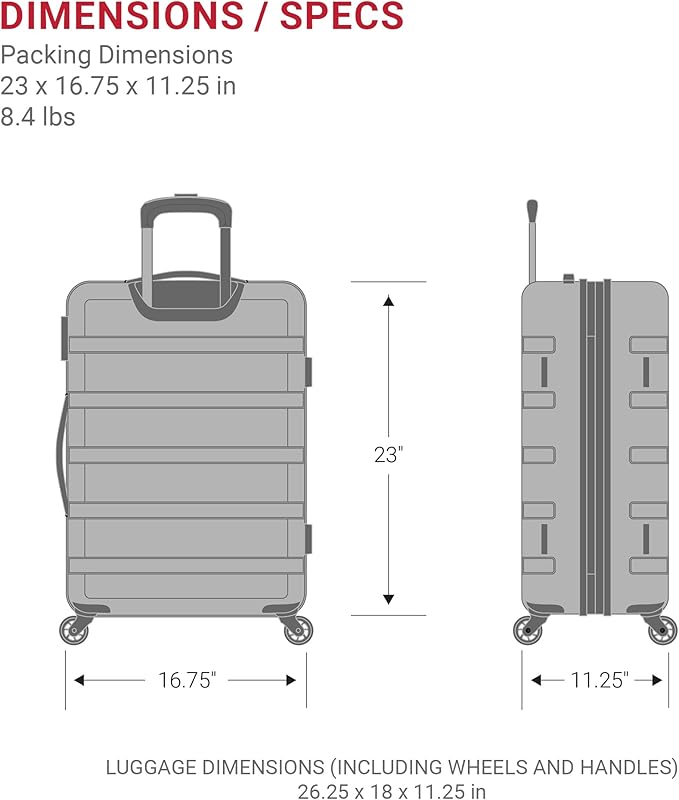SwissGear 7366 Signature Hardside Expandable Luggage with Spinner Wheels, TSA Lock, Clearly Aqua, Checked-Medium 23-Inch