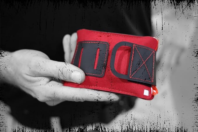 Lightning X LXPBW Wallet Trauma Pouch – Slim EDC Pocket Pouch for Bleeding Control IFAK - RED (Empty, Pouch Only)