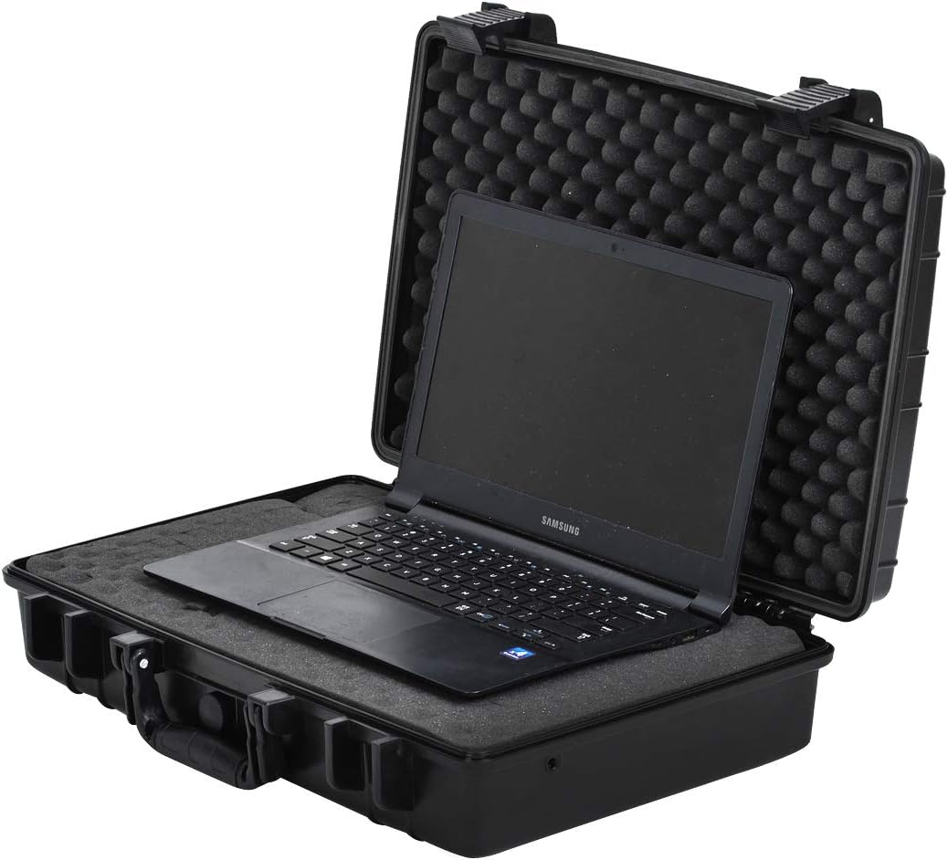 MEIJIA Portable Waterproof Protective Case,Hard Camera Case,Customized Fit Foam Inserted, Elegant Black,Fit for Camera, Equipments, Lens,Drones(Black)