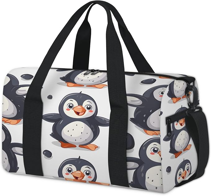 Penguins Travel Duffle Bag for Women Men, Overnight Weekender Bag, Carry on Tote for Sport Gym