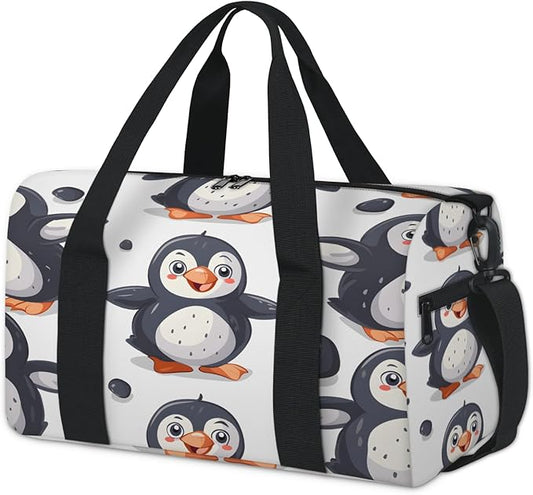 Penguins Travel Duffle Bag for Women Men, Overnight Weekender Bag, Carry on Tote for Sport Gym