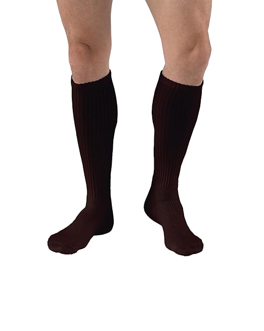 JOBST SensiFoot Diabetic Compression Socks for Men and Women 8-15 mmHg with Seamless Toe and Moisture Management - Extra Padding in Toe, Foot, and Heel Area - Knee High - Closed Toe - Brown, X-Small