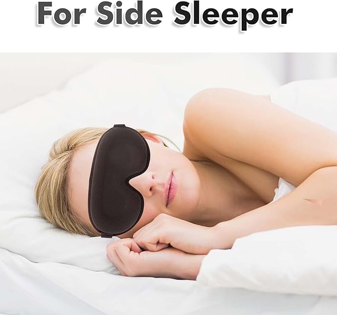 3D Sleep Eye Mask, Zero Eye Pressure Soft Breathable Night Mask - Opaque Travel-Friendly Side-Sleep Eye Mask
