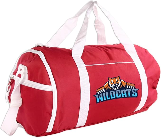 Custom Roll Duffel Bag with Your Logo or Text – Personalized Gym Bag, Sports Team Bag, Travel Bag – Adjustable Shoulder Strap, 600D Polyester, 18 Inch, 4 Colors, Model 3018