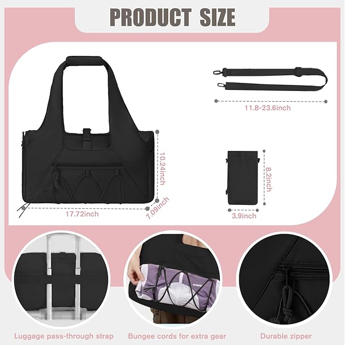 Gym Bag for Women & Men Duffle Bag with Shoes Compartment and Wet Compartment - Ideal for Travel, Gym, Sports, Duffel, Weekender, Dance