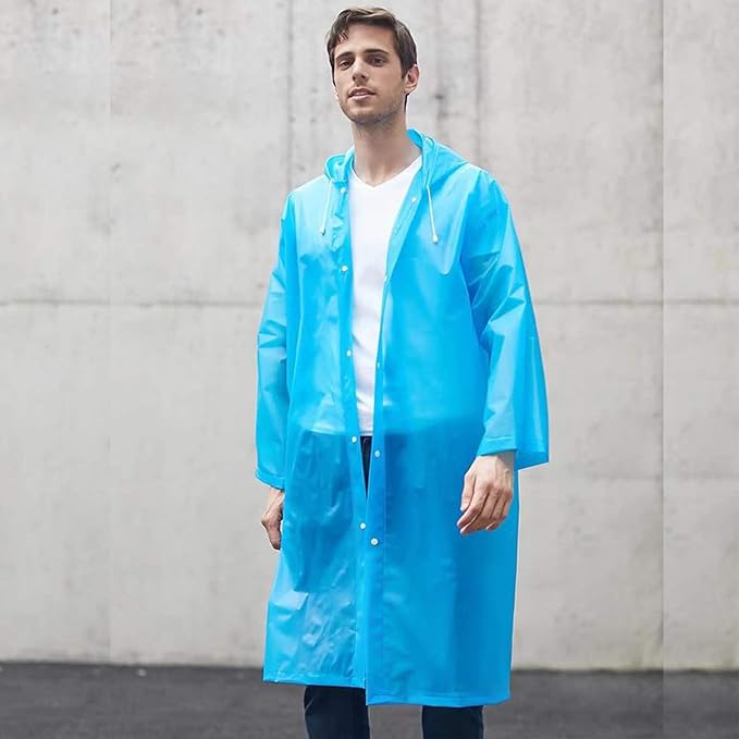 Rain Ponchos Raincoats for Adults Women, Reusable Rain Jacket Coats with Hood for Family Disney Park Travel 2 Pack