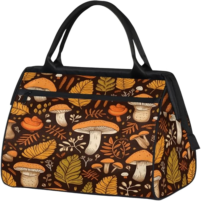 Mushroom Overnight Weekender Bag for Women Men Travel Duffel Bags Waterproof Luggage Carry on Sports Yoga Gym Bag