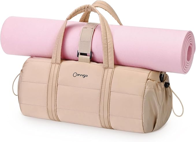 20L Gym Bag for Women, Medium Sport Duffel Bag with Yoga Mat Strap,Wet Pocket, Water-Resistant Adjustable Strap for Gym Yoga, Pink