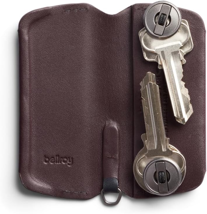 Bellroy Key Cover Plus – Third Edition (Leather Key Holder, Holds 4 – 8 Keys) - DeepPlum
