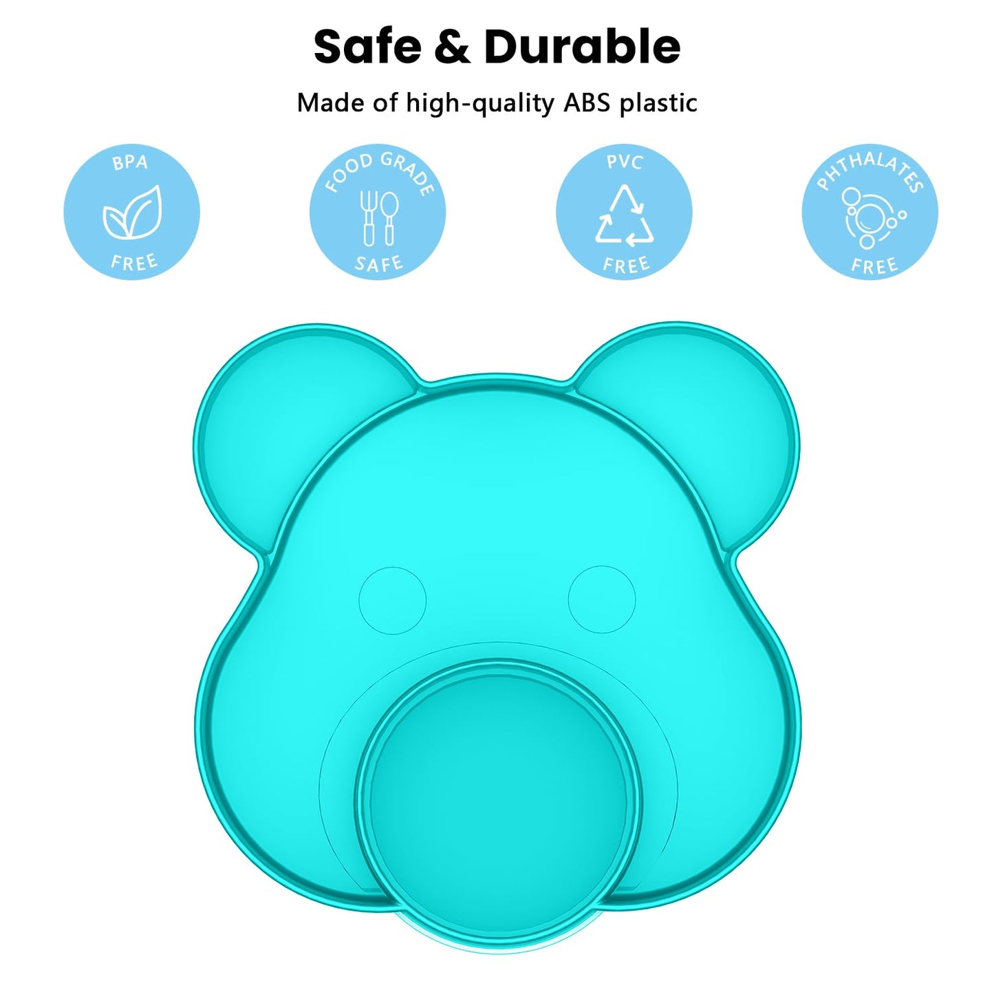 BlueOrigin Car Seat Snack Tray - Travel Tray for Kids Car Seat, Stroller, Booster and Anywhere with a Cup Holder, Toddler Road Trip Essentials Food Plate for Snacks, Toys, Entertainment (Teal)