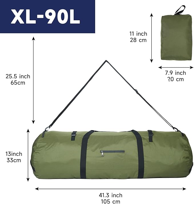 Arxus Duffle Bag for Travel 30L/50L/90L Extra Large Luggage Heavy Duty Duffel Bat Bag for Men Sports