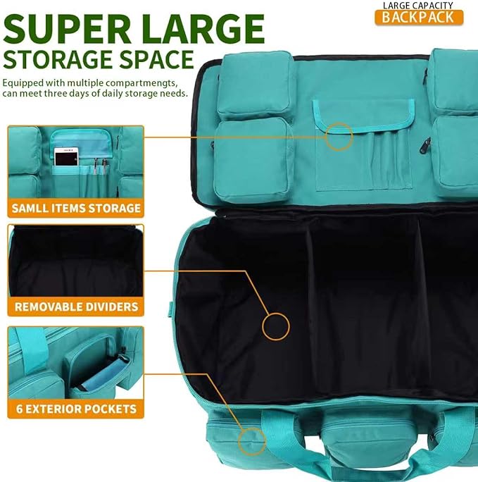 3 In 1 Military Duffel Bag 50L Gym Bag for Men Convertible Weekender Backpack for Sports Travel Basketball (50L-LakeBlue)