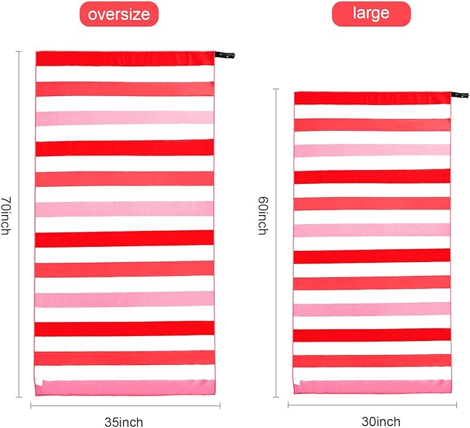 Exclusivo Mezcla Microfiber Quick Dry Beach Towel, Large Lightweight Sandfree Pool Towel for Swimming Camping Travel with Bag (Red, 30x60 Inches)