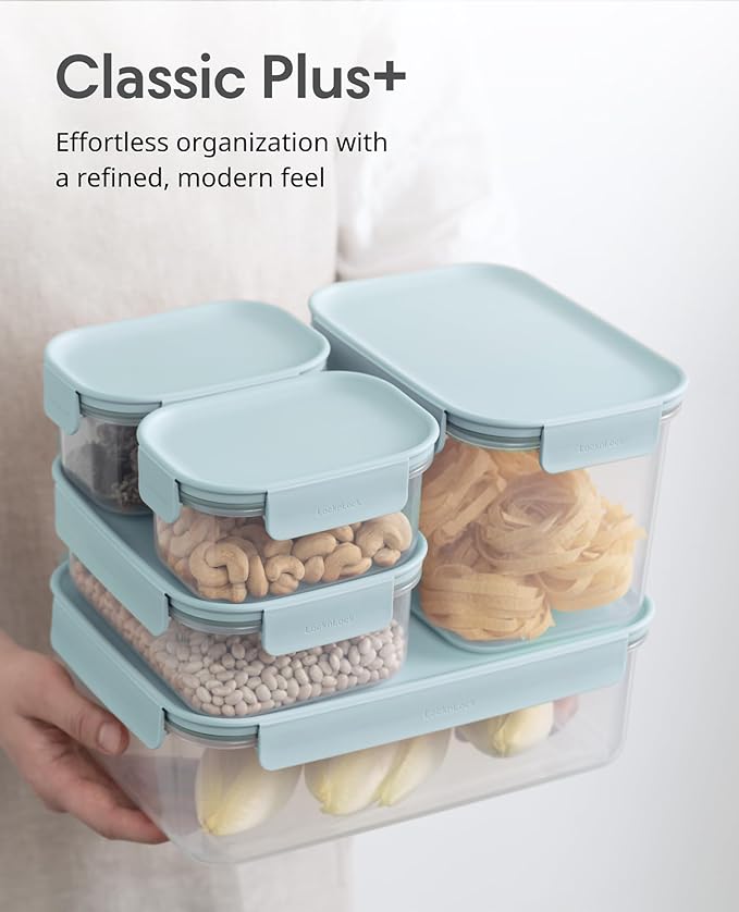 LocknLock Classic-Plus Plastic Food Storage Container | Airtight Plastic Food Storage Containers with Lids | BPA Free Stackable Food Storage for Meal Prep, Leakproof, Freezer & Dishwasher Safe, 2.1L