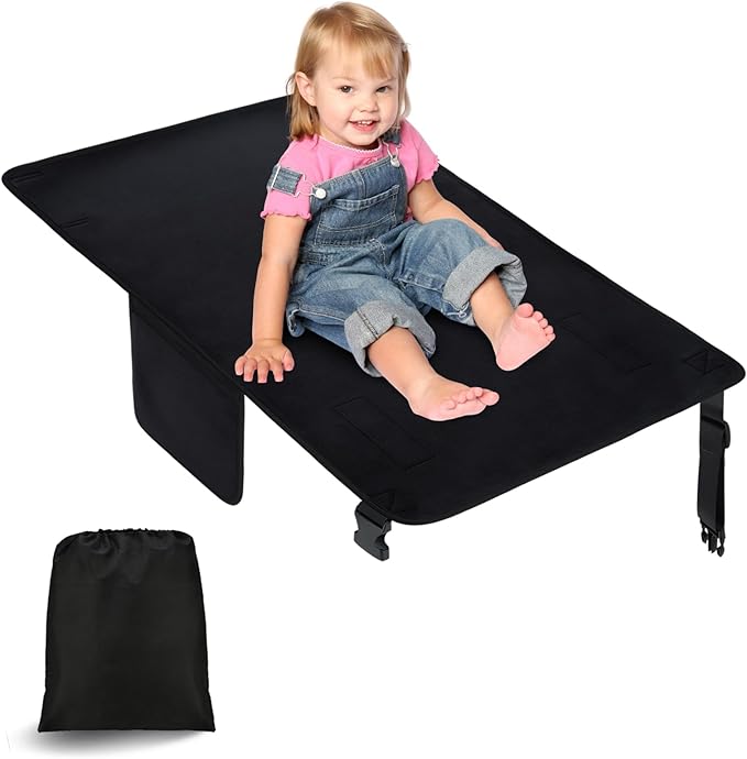 Toddler Airplane Bed | Kids Airplane seat Extender | Easy to Install for ariplane, Train, Cars | Kids Airplane Travel Essentials | Foot Rest Cushion (Without Foot Pads)