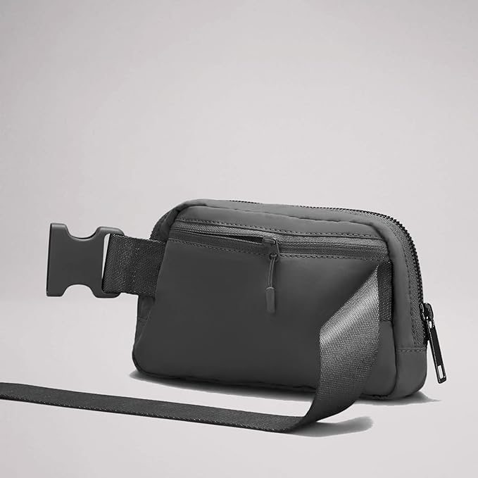 Fanny Pack Crossbody Bag Trendy Waterproof Small Cross Body Purse for Women Men Fashion Waist Packs Mini Belt Pouch Chest Bum Hip Bag Lulu Dupes for Travel Vacation Running Dim Grey
