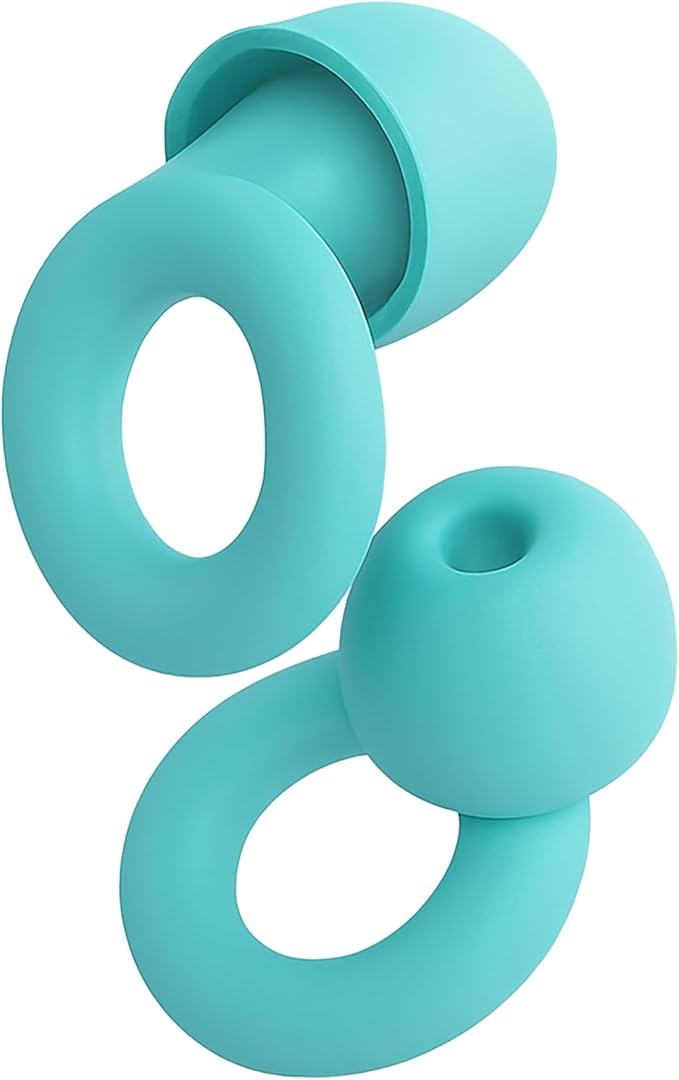 Earplugs for Concerts, Festivals, Musicians, Travel, Sleeping & Work Reusable High Fidelity Hearing Protection with Noise Reduction 17dB-21dB Comfortable (Turquoise, Large)