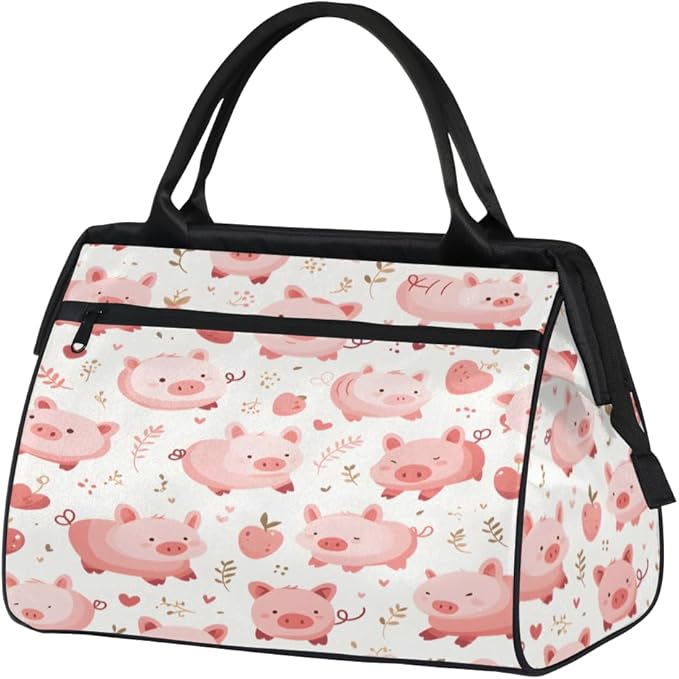 Pink Pig Overnight Weekender Bag for Women Men Travel Duffel Bags Waterproof Luggage Carry on Sports Yoga Gym Bag