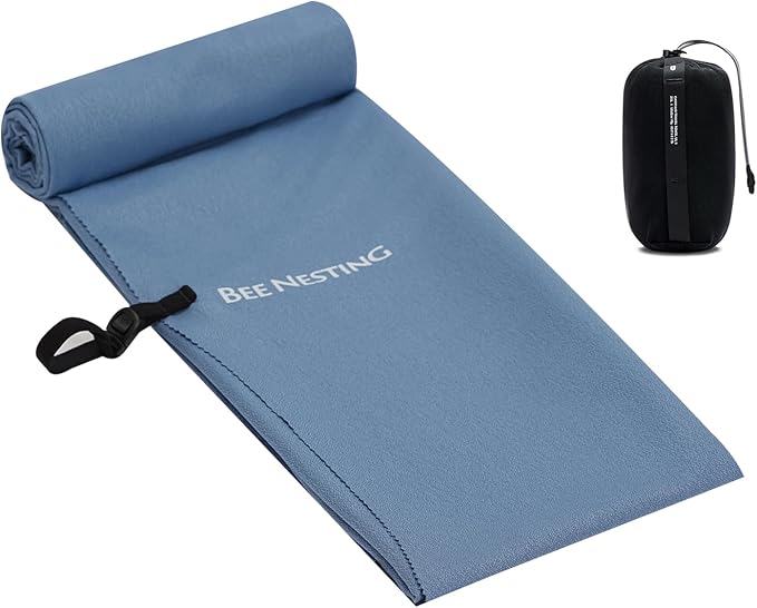 Bee Nesting Ultralight Quick Dry Towels for Backpacking, Microfiber Towel Tavel Accessories for Hiking, Beach, Gym, Swimming, Pocket Sweat Towels(2XL Navy Blue