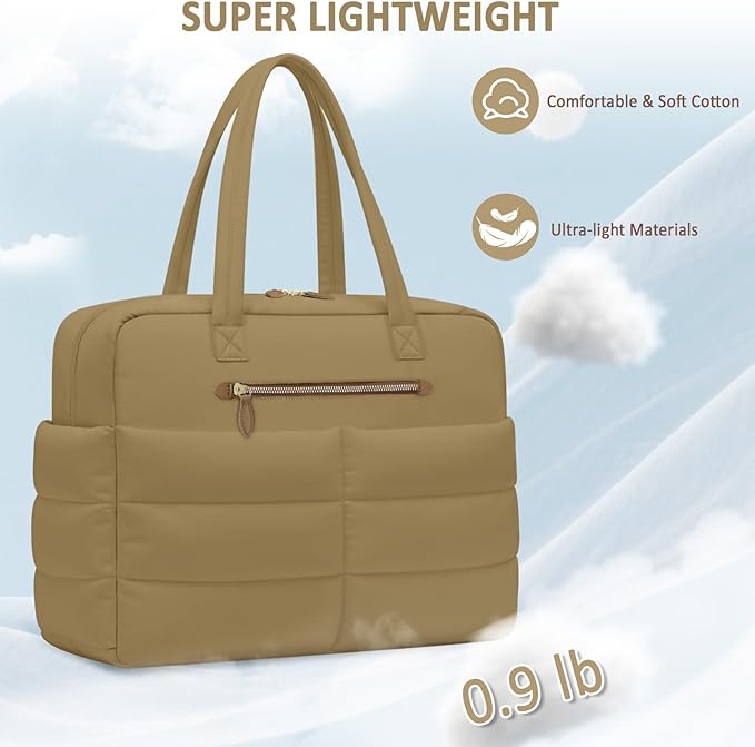 Travel Duffel Bags, Weekender Bags for Women Men Gym Duffel Bag Personal Item Travel Bag Foldable Tote Carry On Overnight Workout Bag, Brown