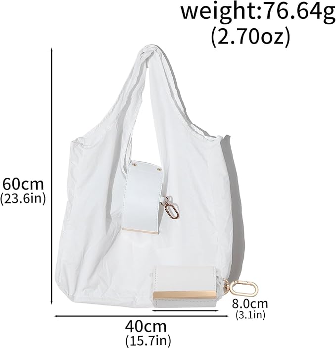 Foldable Tote Bag Keychain - Large Capacity Portable Shopping Bag Keyring - Reusable Groceries Bag for Daily Use