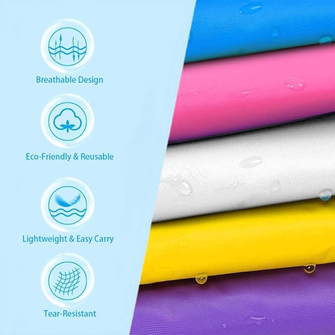 Kids Rain Poncho, Reusable EVA Children Raincoat for 6-13 Girls Boys, Waterproof Rain Jackets Rainwear with Hood