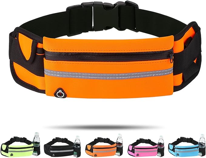 Anti-theft Invisible Waist Bag, Ultra-Slim Money Belt Passport Holder Secure Hidden Travel Wallet with RFID Blocking (Orange)