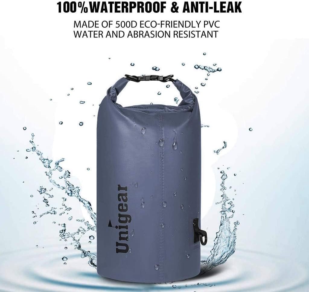 Unigear Dry Bag Waterproof, 2L/5L/10L/20L/30L/40L Floating and Lightweight Bags for Kayaking, Boating, Fishing, Swimming and Camping with Waterproof Phone Case