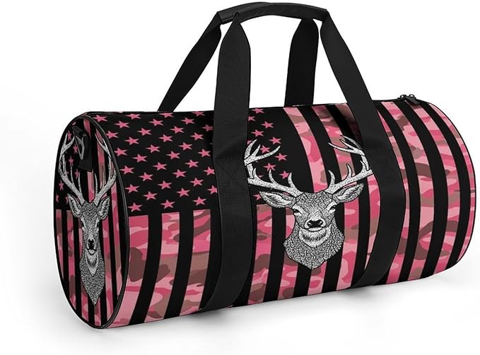 Weekender Carry on Beach Yoga Overnight Luggage Bag Pink Camouflage American Flag Hunting Camo Deer Gym Sports Duffle Bag Dance Gymnastics Bags