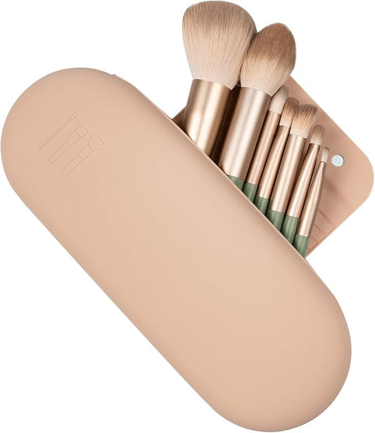 Silicone Makeup Brush Holder Travel Cosmetic Bag Soft Portable Cosmetic Face Brushes Holder with Magnetic Closure