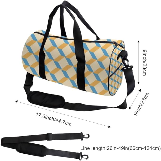 Checker Design Packable Gym Duffle Bag For Men Women Oxford Tote Bags Adjustable Shoulder Strap, Convertible Carry Backpack Cute Duffel Bag For Pilates Training Gym Must Haves Woman