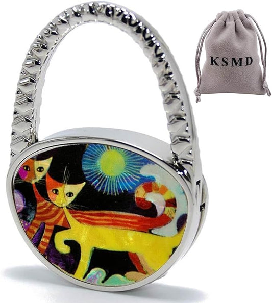 KSMD Purse Hooks for Table and Bars,Portable Purse Hanger Organizers Hooks Handbag Holder Pocketbook Holder Bag Storage for Desk Bag Hook,Foldable Folding Table Hook Hanger