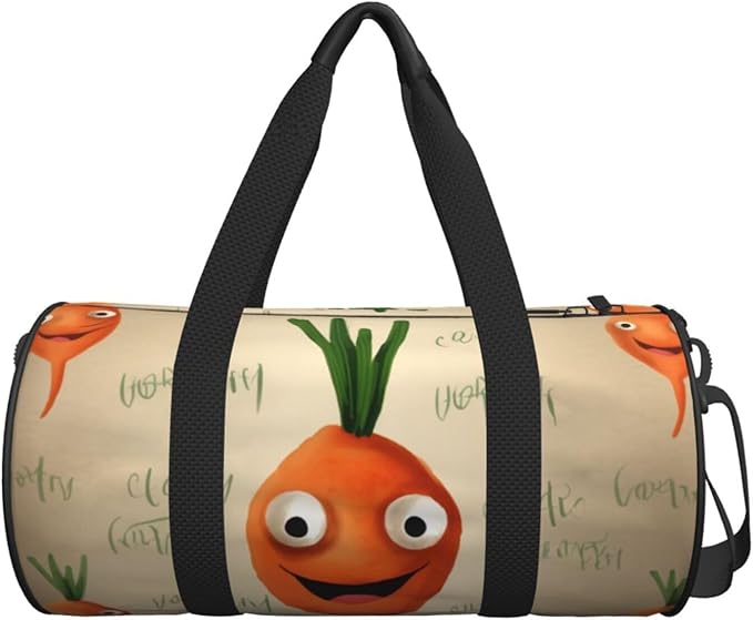 Happy carrot Printed Sports Gym Bag for Men Women Foldable Duffel Bag Carry On Weekender Bag for Travel Sports