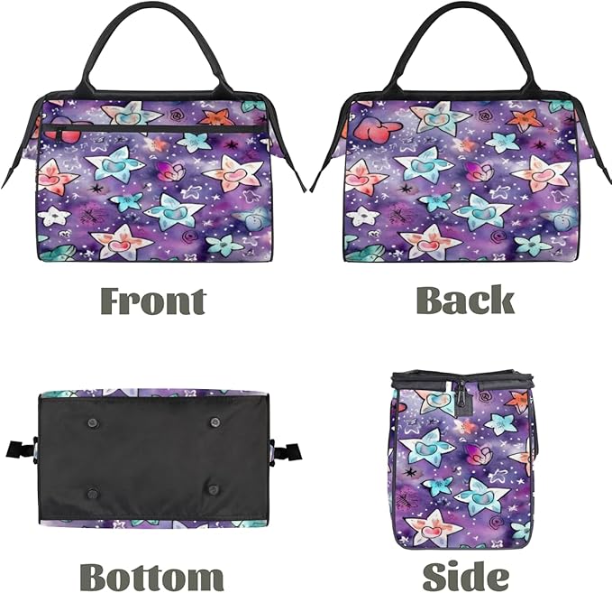 Cute Star Overnight Weekender Bag for Women Men Travel Duffel Bags Waterproof Luggage Carry on Sports Yoga Gym Bag