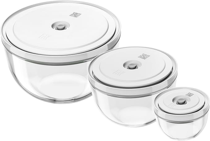 ZWILLING Fresh & Save BOWLS 3-pc Glass Vacuum Bowl Set