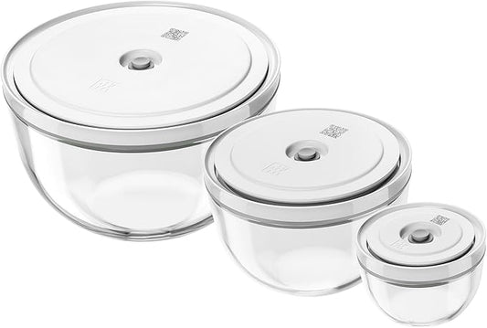 ZWILLING Fresh & Save BOWLS 3-pc Glass Vacuum Bowl Set