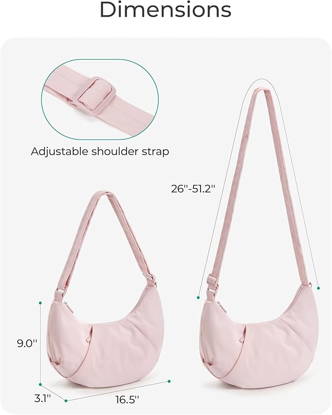 BAGSMART Lightweight Crossbody Bags for Women, Quilted Puffer Shoulder HandBags with Adjustable Strap for Travel