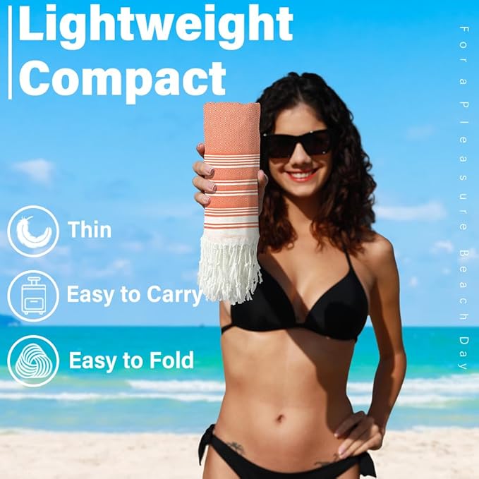 Thin Turkish Beach Towel Lightweight Quick Dry Absorbent Cotton Bathroom Bath Pool Swim Towels Extra Large Oversized Sand Free Beach Accessories Essentials Cloud Gifts for Adult