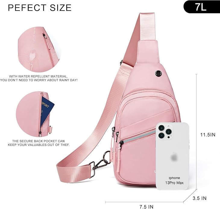 Sling Bag For Women Faux Leather Small Casual Daypack Backpack Fanny Pack Crossbody Chest Bags Purse