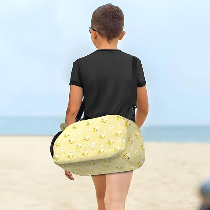 Bumble Bees Yellow Cute Gym Duffel Bag with Shoes Compartment Large Capacity Gymnastics Sports Bag for Travel, Swimming, Dance, Ballet bolsa de viaje para mujer
