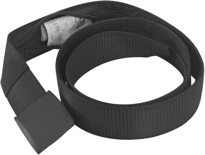 GLOGLOW Antitheft Belt Money Pocket Belt, Polyester Material, Zipper, Ideal for Outdoor Sports, Hiking, Unisex Design