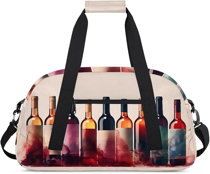 Red Wine Pattern Kids-Duffel-Bags Gymnastics Dance Bag Carry-On Overnight Travel Gym Lightweight Dance Sports Bags For Girls Boys Kids，