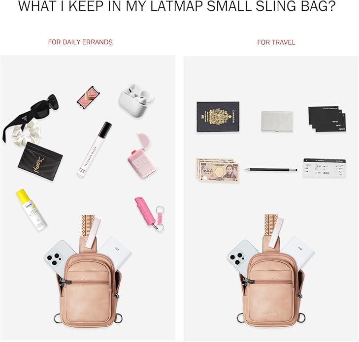 Sling Bag For Women Faux Leather Small Casual Daypack Backpack Fanny Pack Crossbody Chest Bags Purse