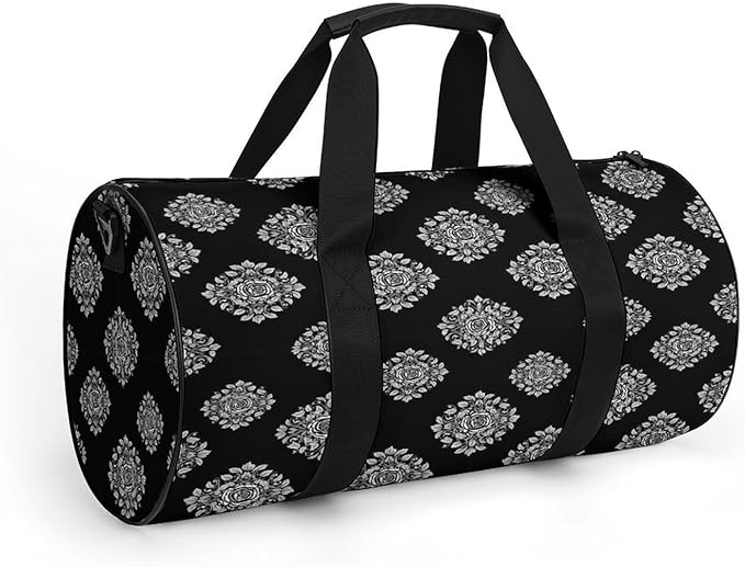 Lightweight Sports Travel Bag Black Rose Art Beach Swim Bags Men Women Duffle Bag Foldable Overnight Bags