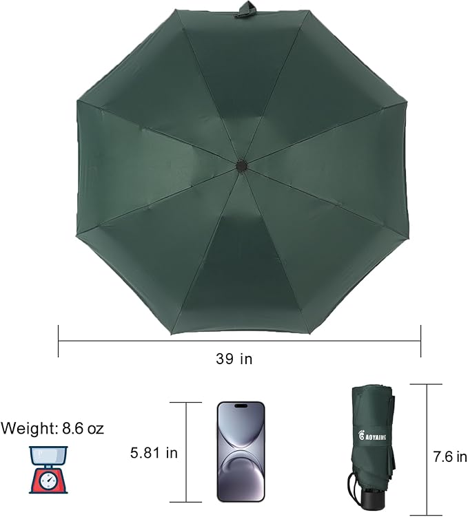 GAOYAING Compact Travel Umbrella with Case Sun&Rain Lightweight Small and Compact Suit for Pocket