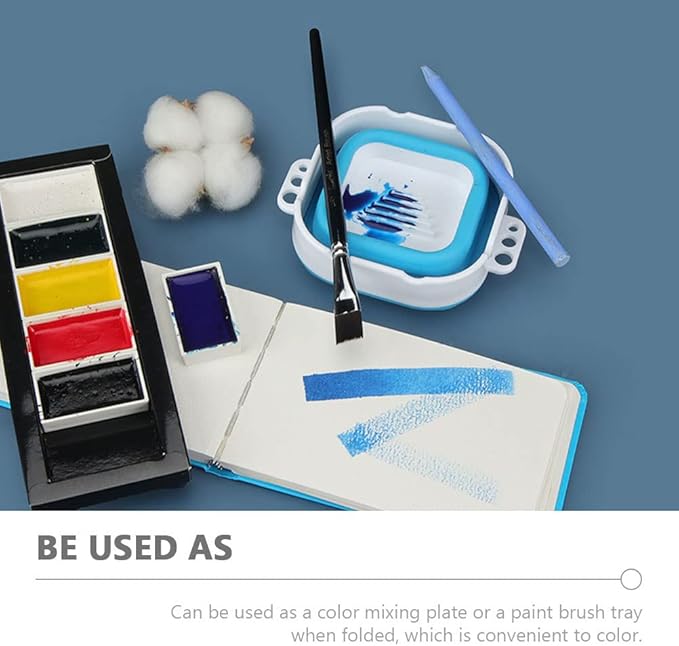 Wakauto Collapsible Paint Brush Washer Cup - Silicone Foldable Brush Cleaner & Holder for Watercolor, Acrylic, Oil Painting, Portable Water Bucket with Non-Slip Grip