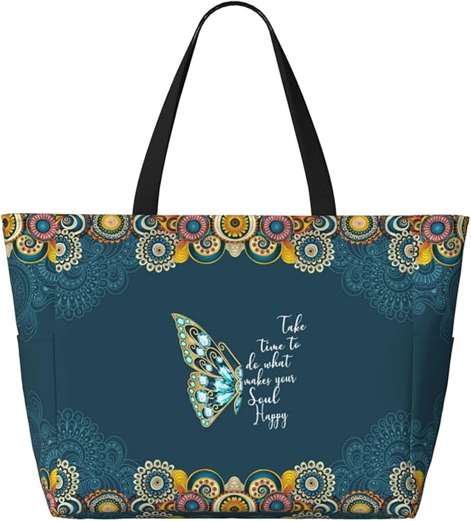 Large Beach Bag for Women Waterproof Foldable Travel Shoulder Tote Bag with Pocket for Weekender Pool Vacation