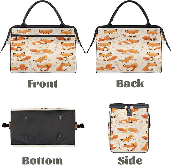 Fox Overnight Weekender Bag for Women Men Travel Duffel Bags Waterproof Luggage Carry on Sports Yoga Gym Bag