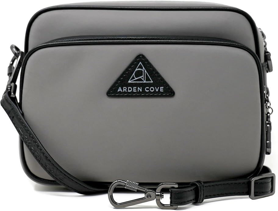 Womens Anti-Theft Water-Proof Travel Crossbody Bag with Slash-Resistant Faux Leather & Locking Clasps Strap