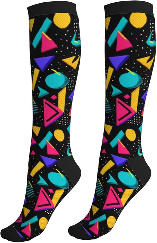 Compression Socks Knee High Circulation Support Socks For Women Men Athletic Running Work Hiking Cycling Travel